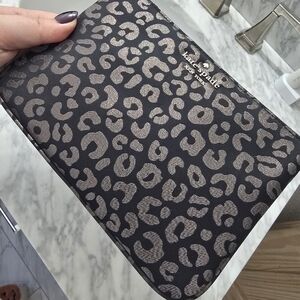 Kate Spade Black and Gold Animal Print Clutch/Wristlet